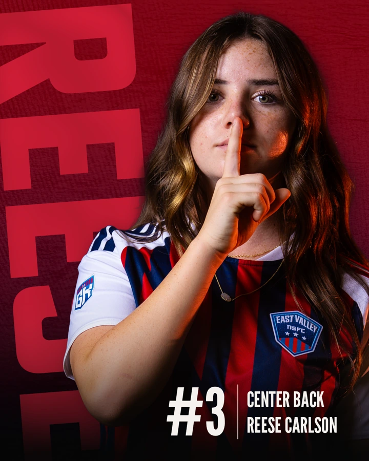 Original Reese Carlson number 3 center back Player Spotlight graphic.